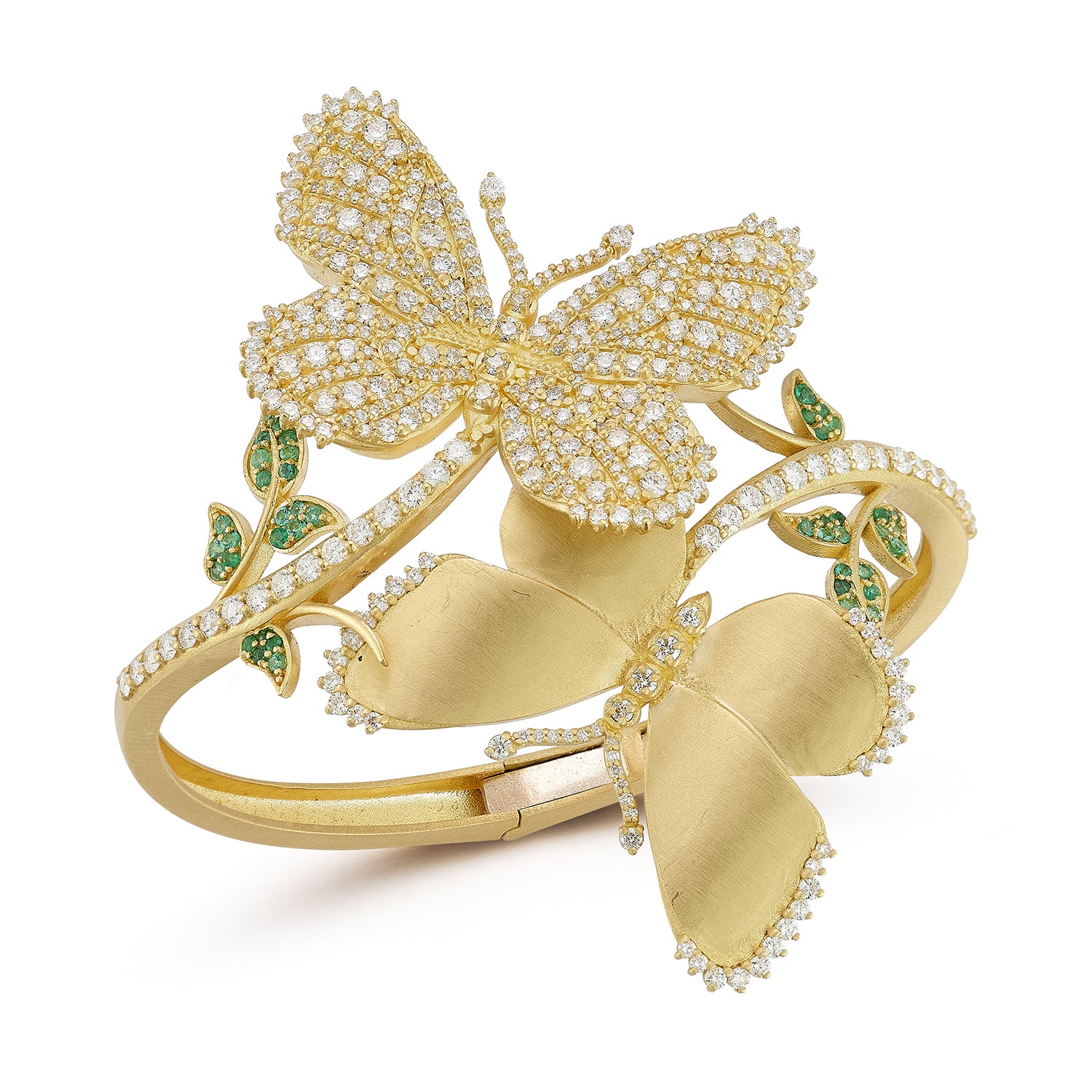 Kissing Butterflies Diamond Bypass Cuff