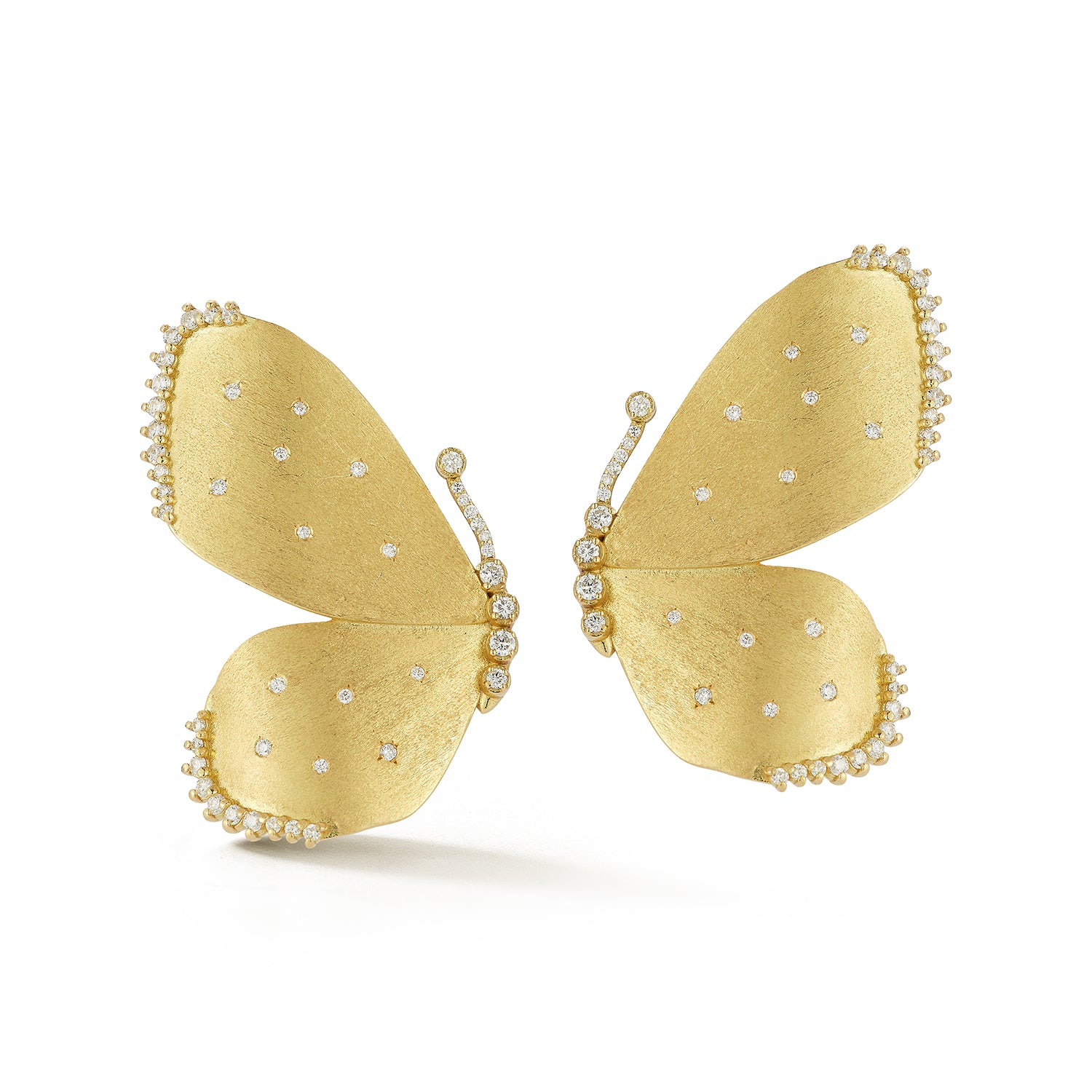 Large Scattered Diamond Butterfly Wing Earrings