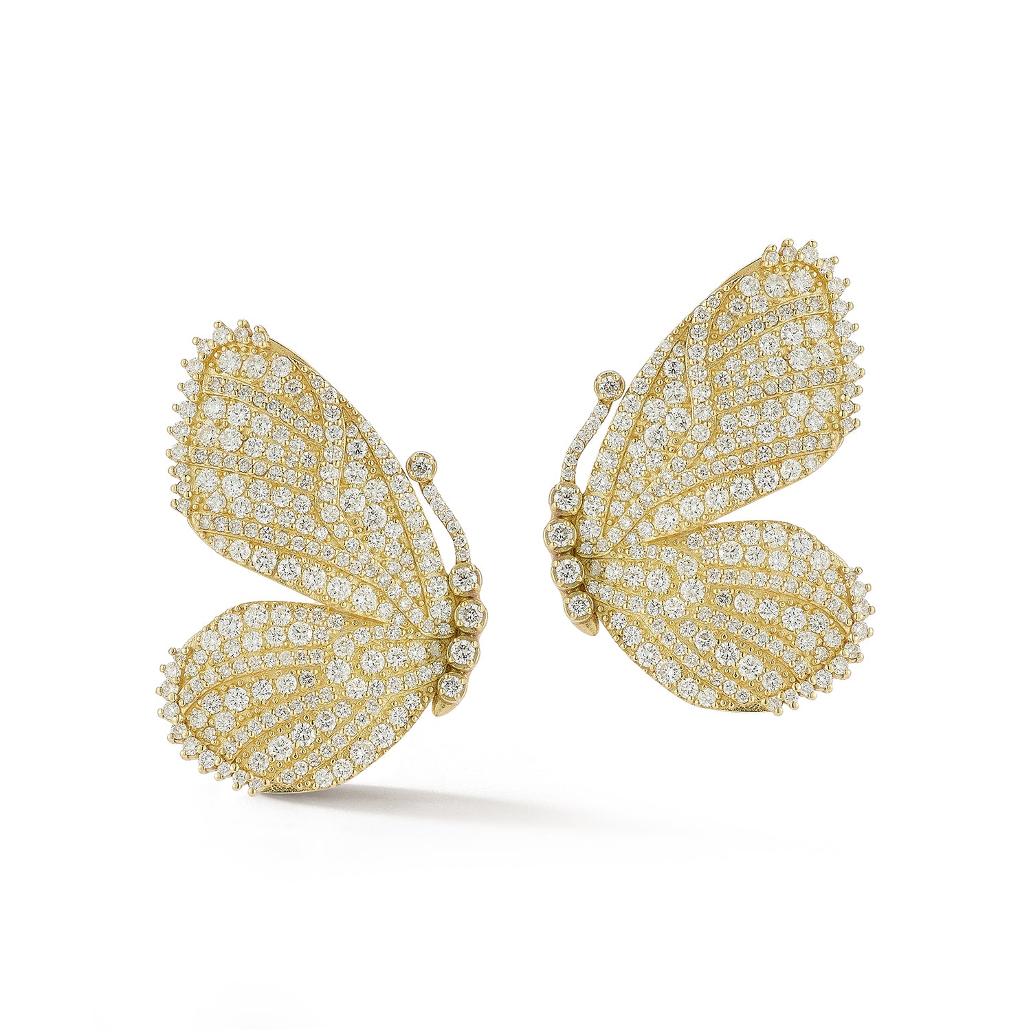 Large Diamond Butterfly Wing Earrings