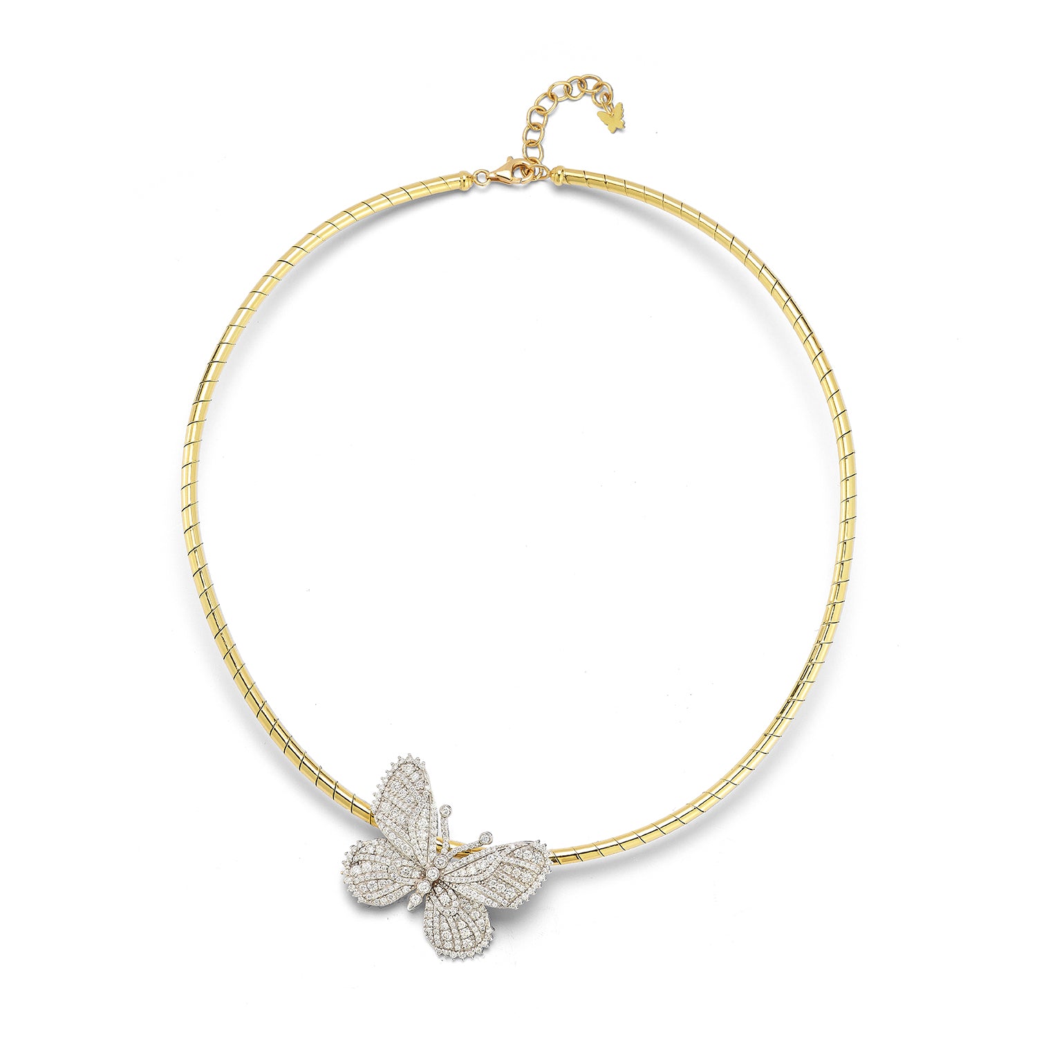 Diamond Butterfly Collar Necklace