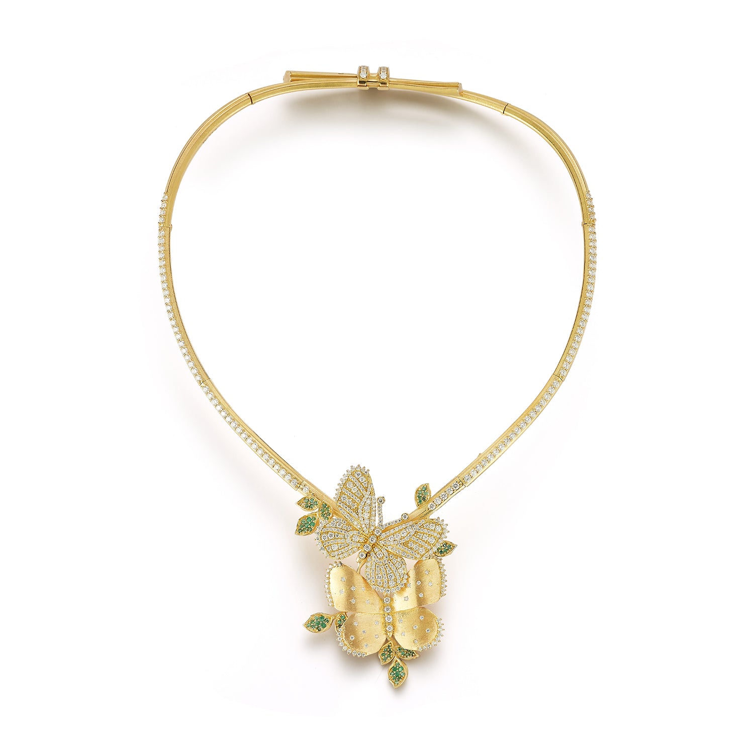 Kissing Butterflies Diamond Collar Necklace