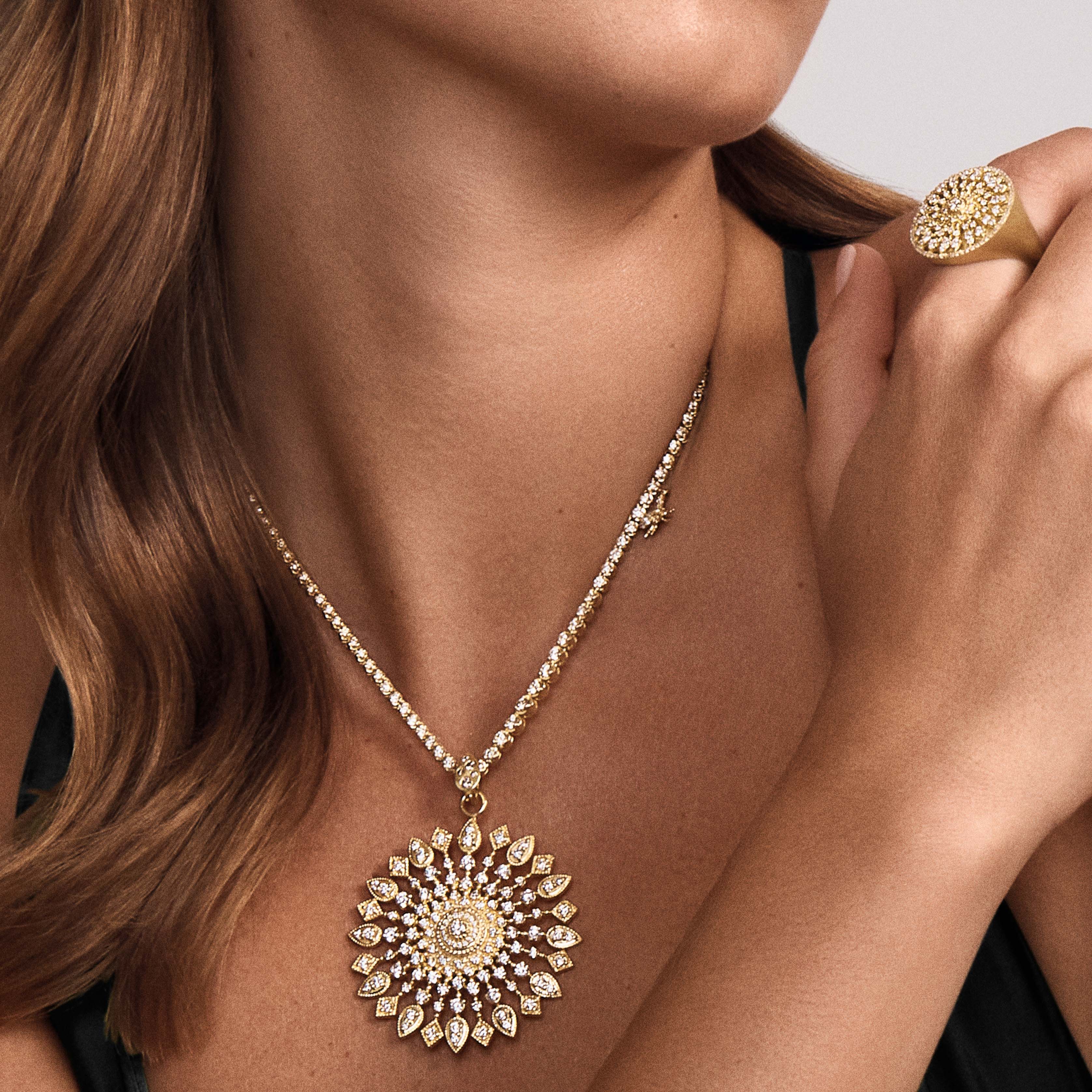 Large Sunburst Diamond Charm