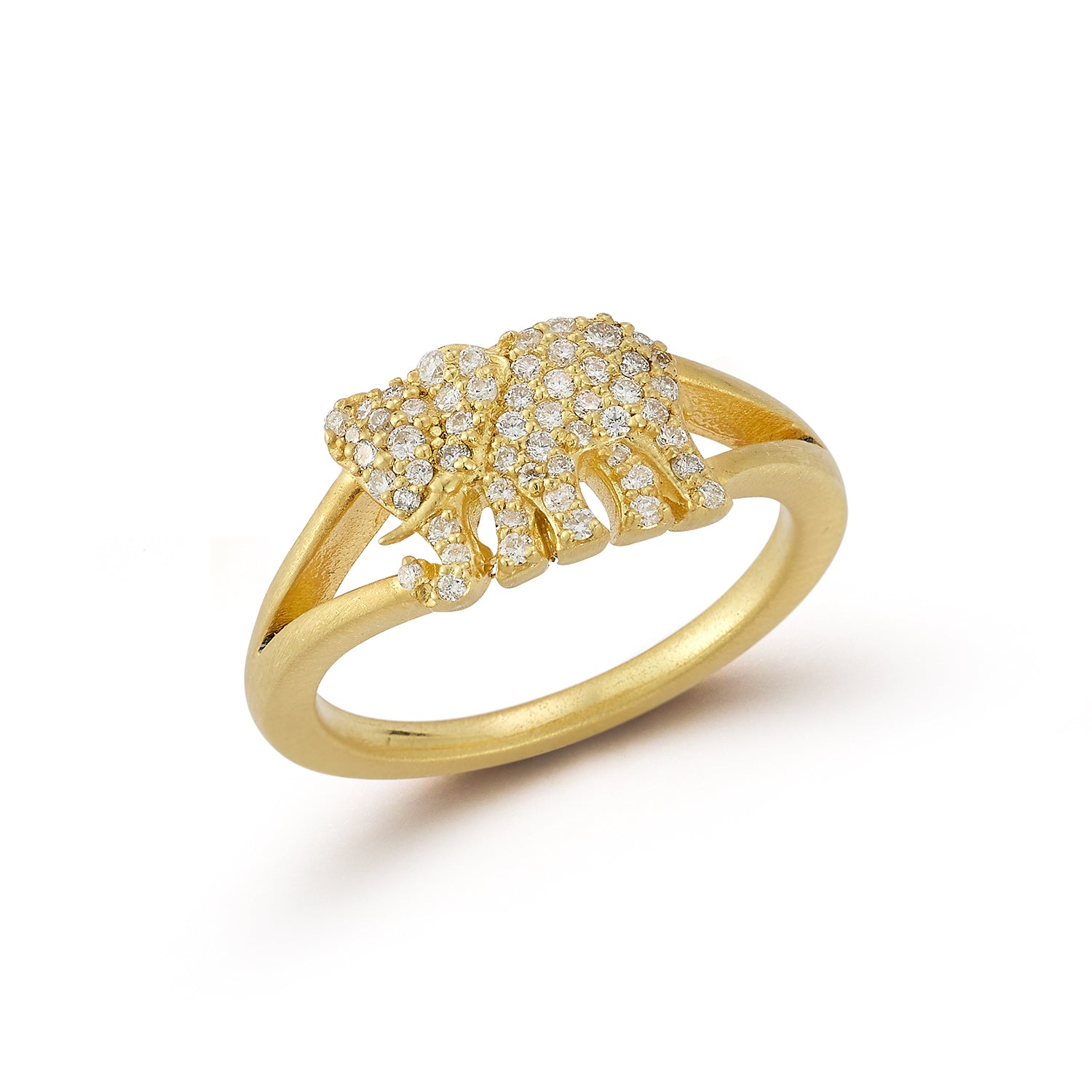 Small Elephant Diamond Ring