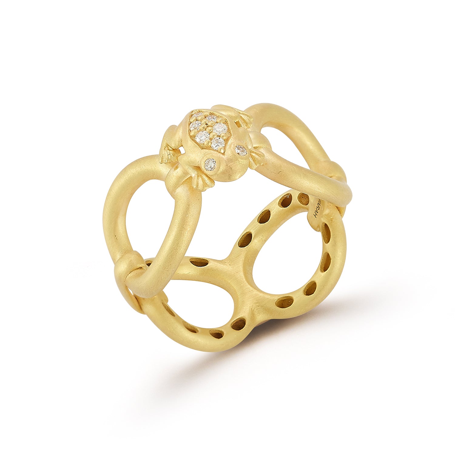 Frog Diamond Link Ring