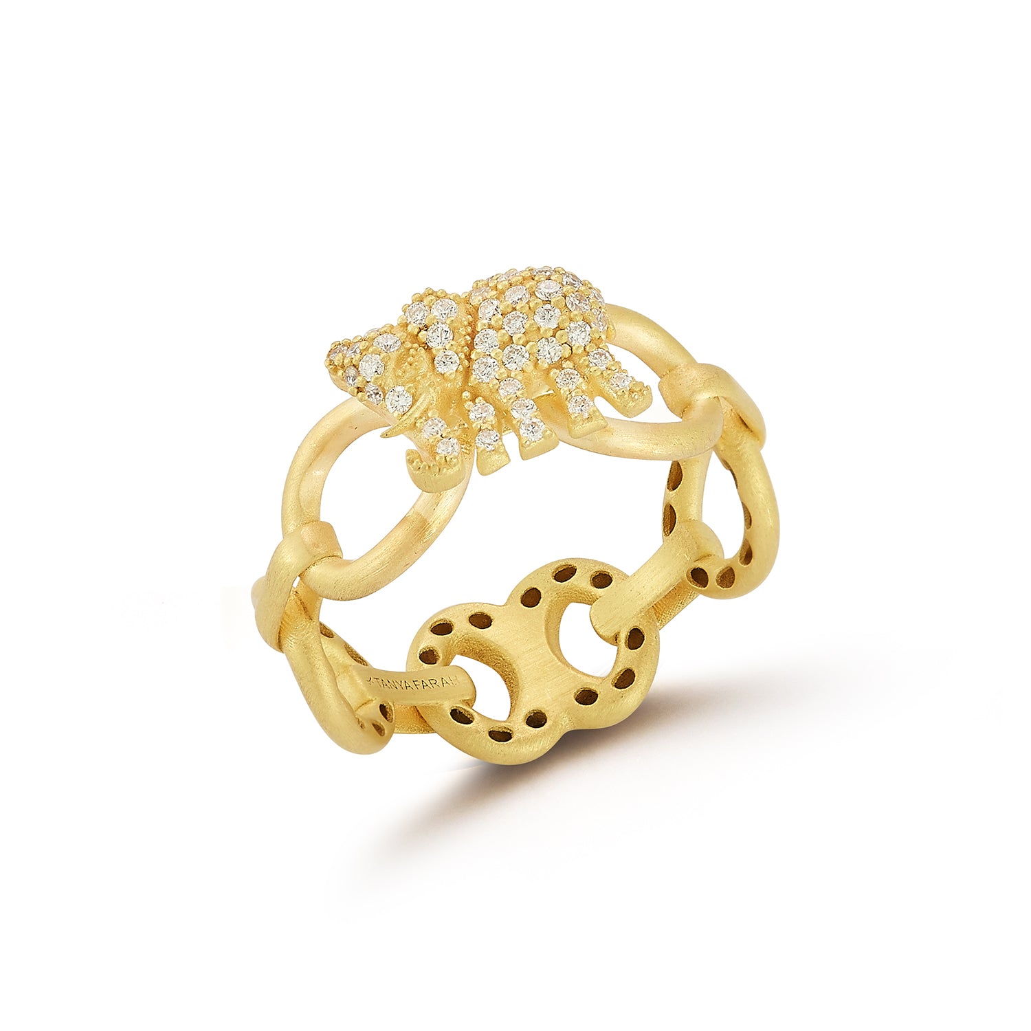 Elephant Diamond Link Ring