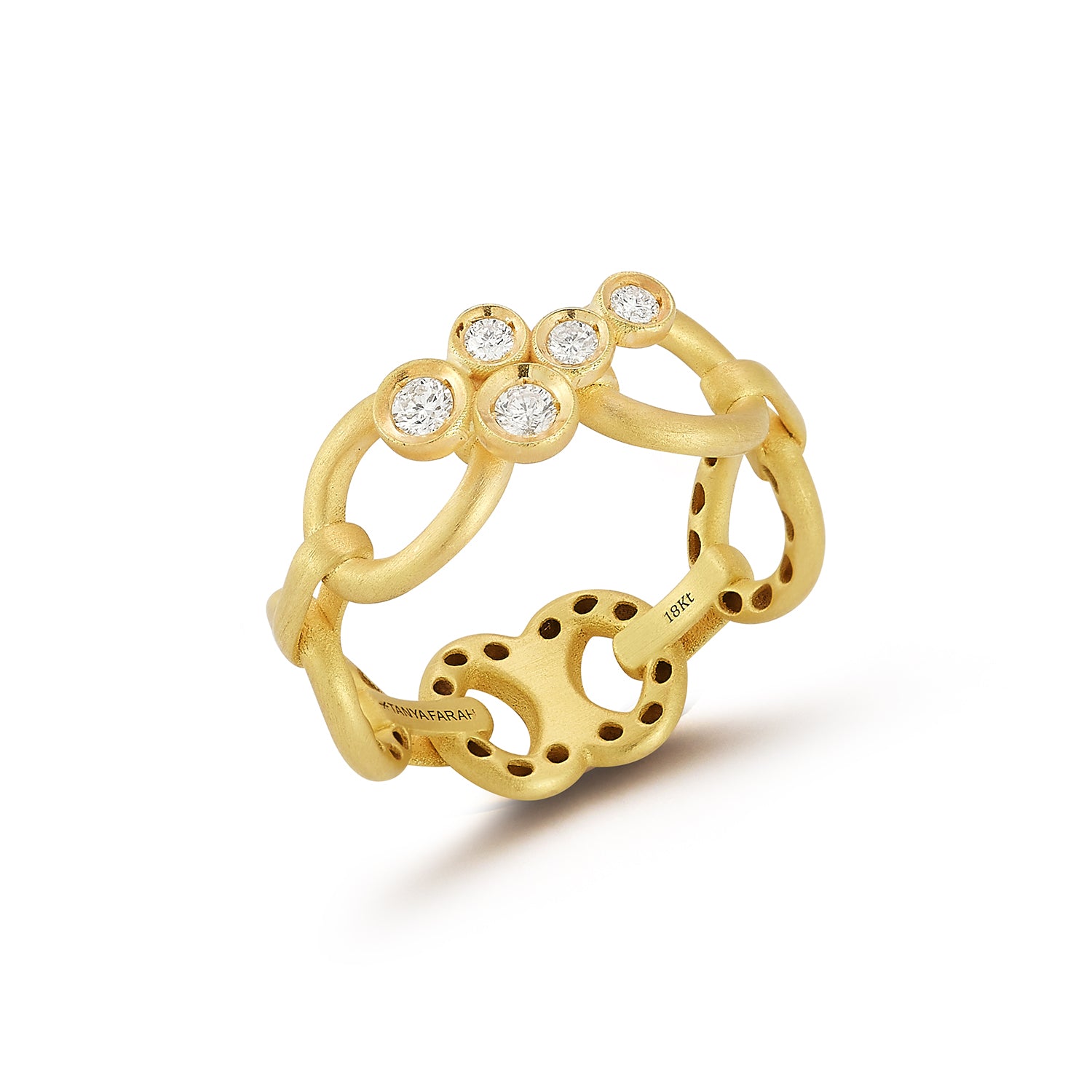 Bezel Diamond Link Ring