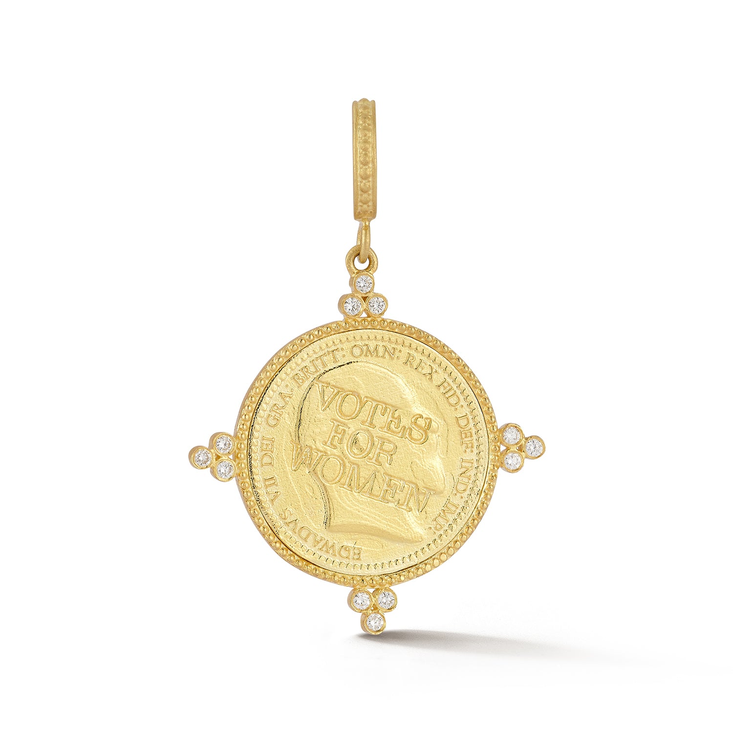 Suffragette Coin Diamond Charm