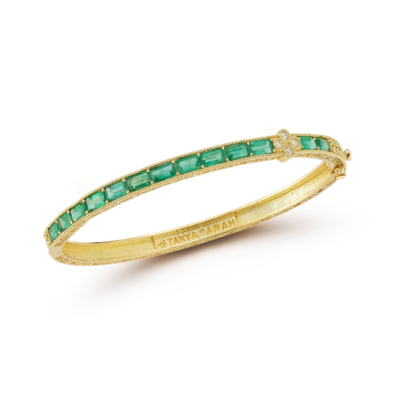 1 Cluster Emerald & Diamond Bangle