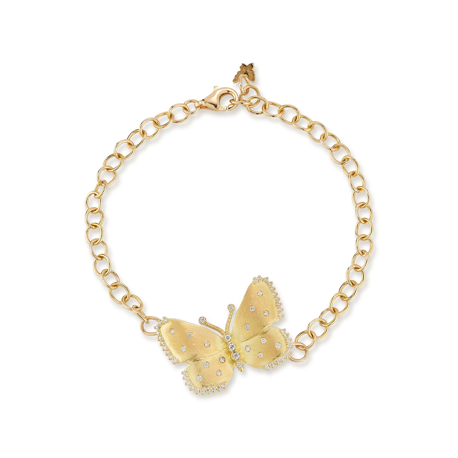 Medium Scattered Diamond Butterfly Station Bracelet