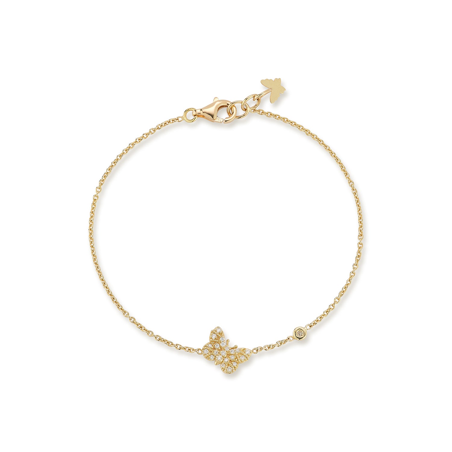 Small Diamond Butterfly Station Bracelet