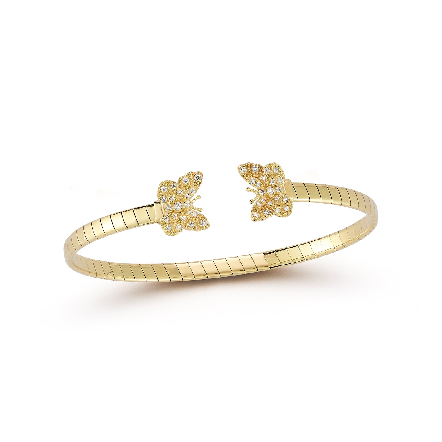 Butterfly Charm Bangle with Zirconia Diamonds