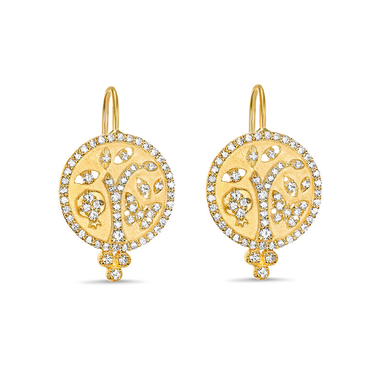 Small Tree of Life Diamond Earrings