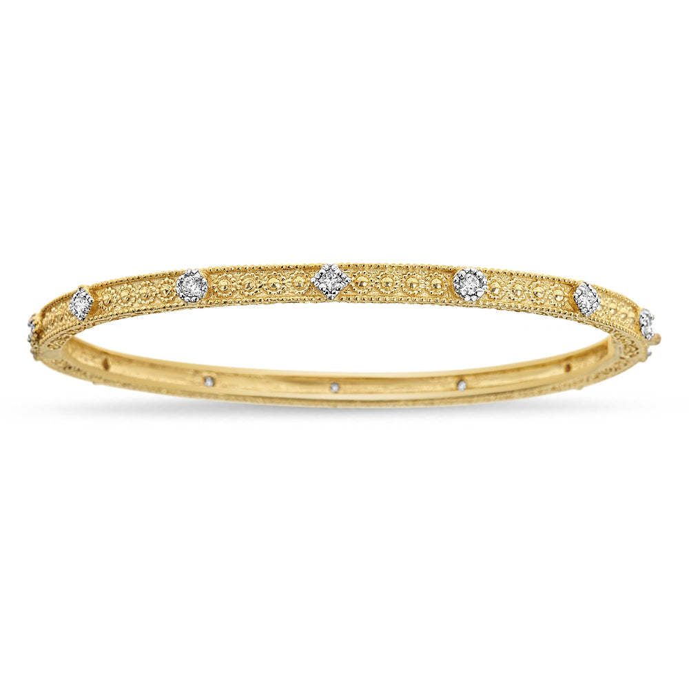 Diamond Granule Bezel Eternity Bangle