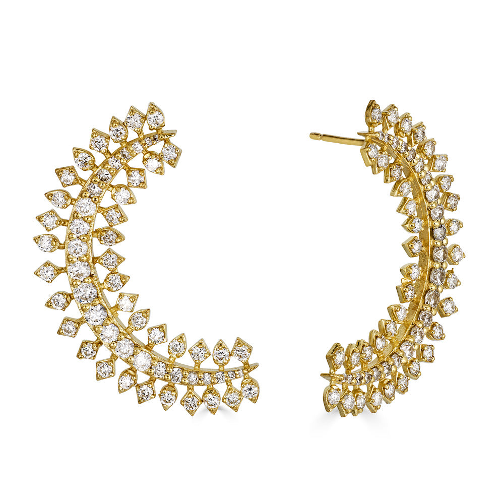 Medium Moon Diamond Earrings