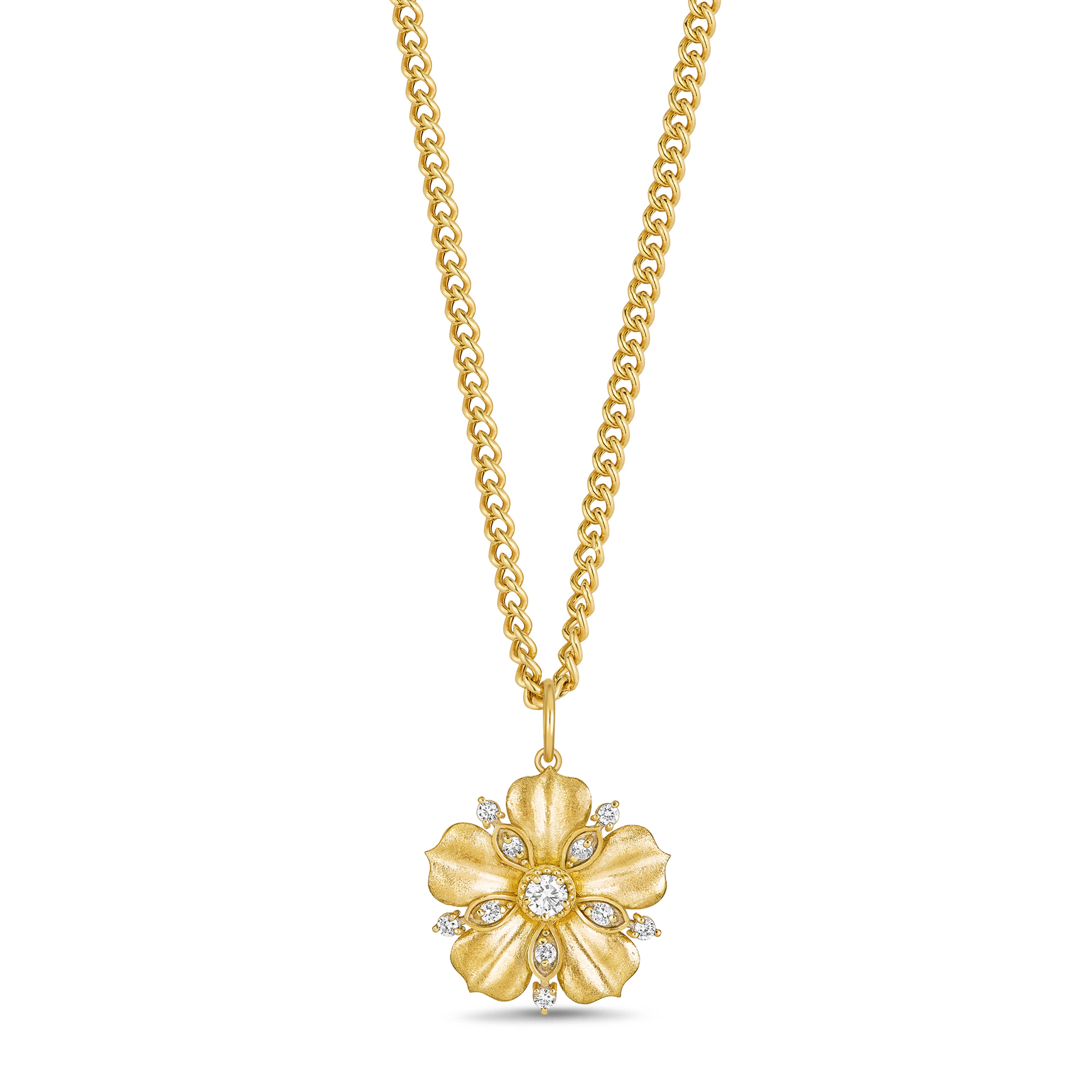 Large Jasmine Bloom Tala Diamond Necklace