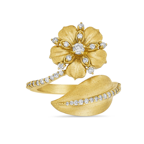 Small Jasmine Bloom Tala Diamond Bypass Ring