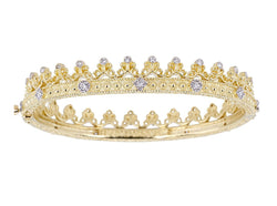 Tanya Farah Fine Jewelry | Diamond Crown Eternity Bezel Bangle