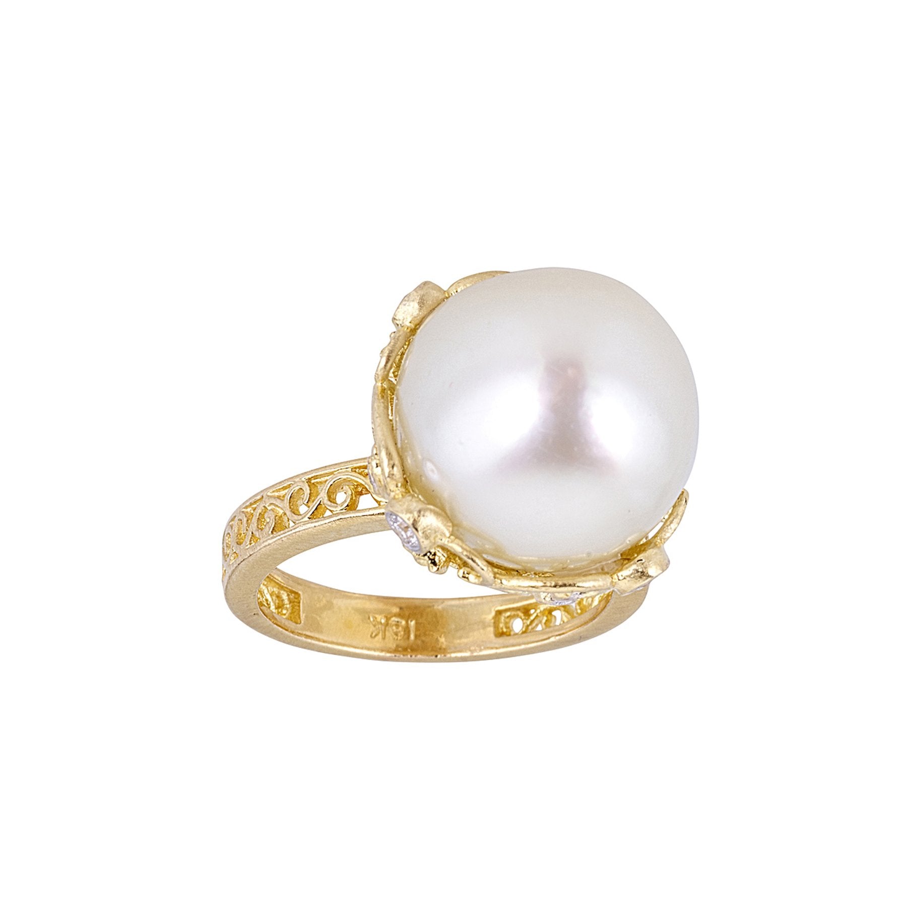 Tanya Farah Fine Jewelry | Pearl Diamond Tapestry Ring