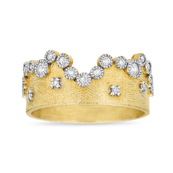 Crown Diamond Bezel Ring