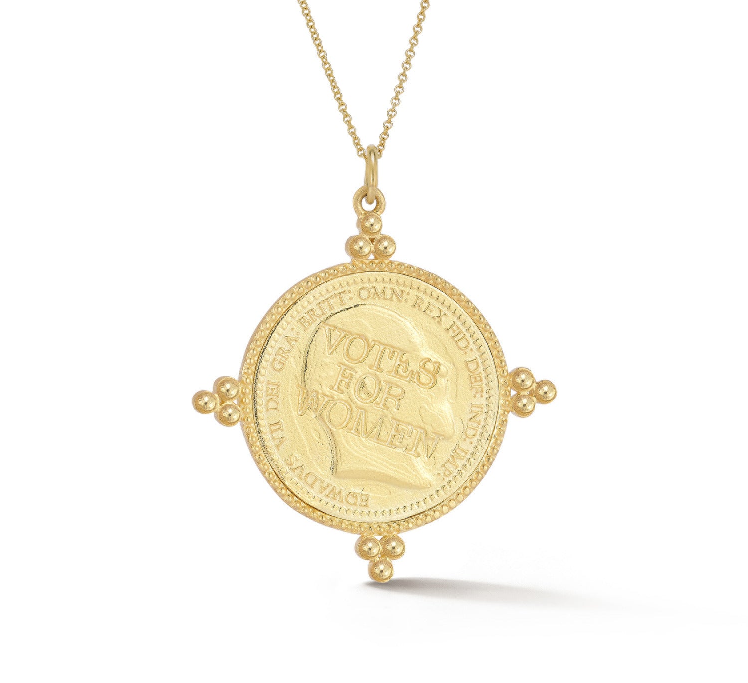 Suffragette ' Votes for Women' Gold Coin Charm