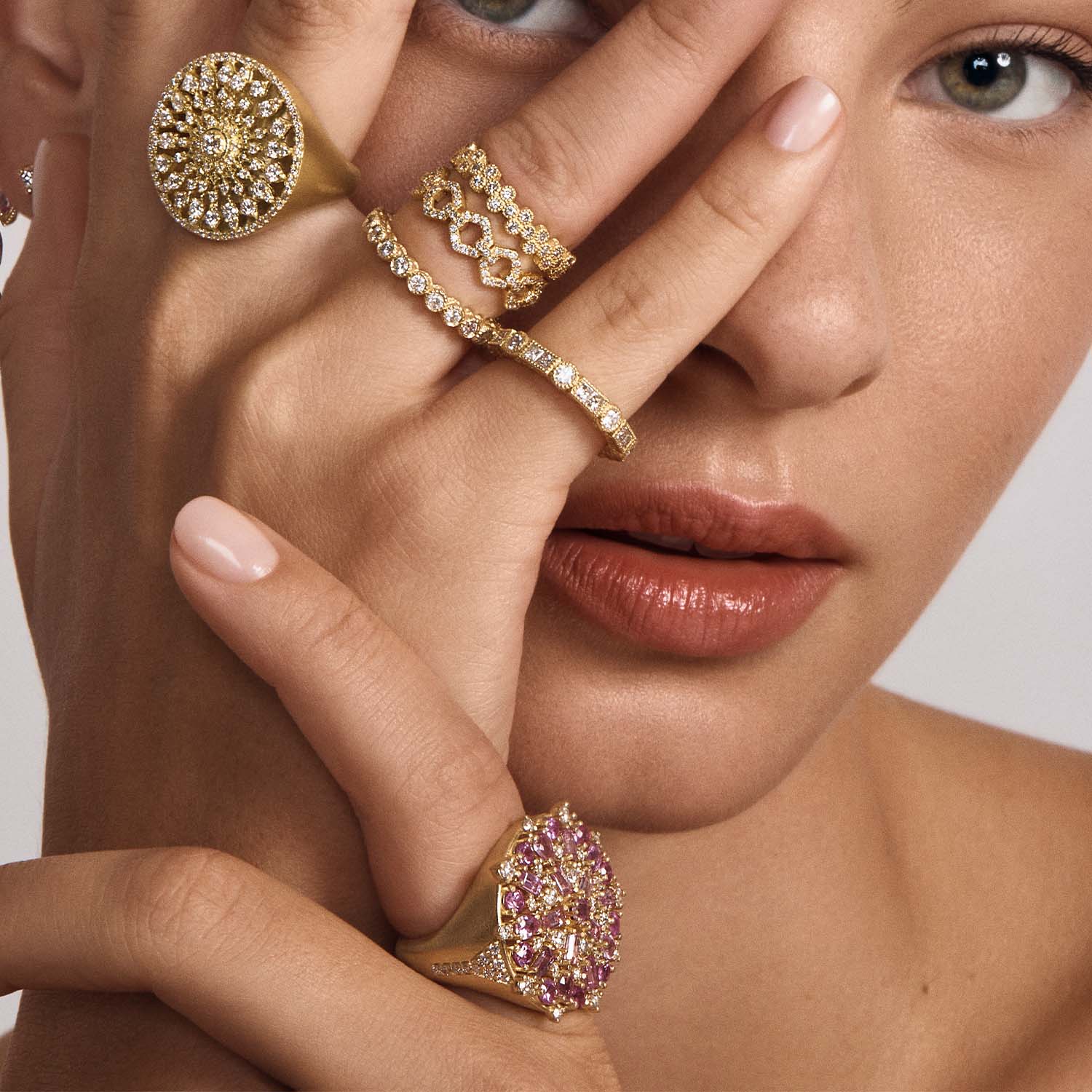 Medium Arabian Nights Ring with Pink Sapphires & Diamonds