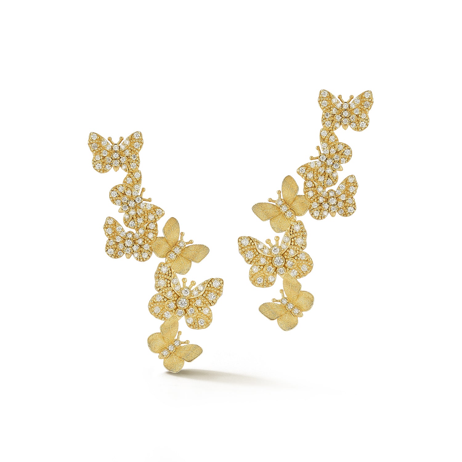 Butterfly Diamond Ear Climbers