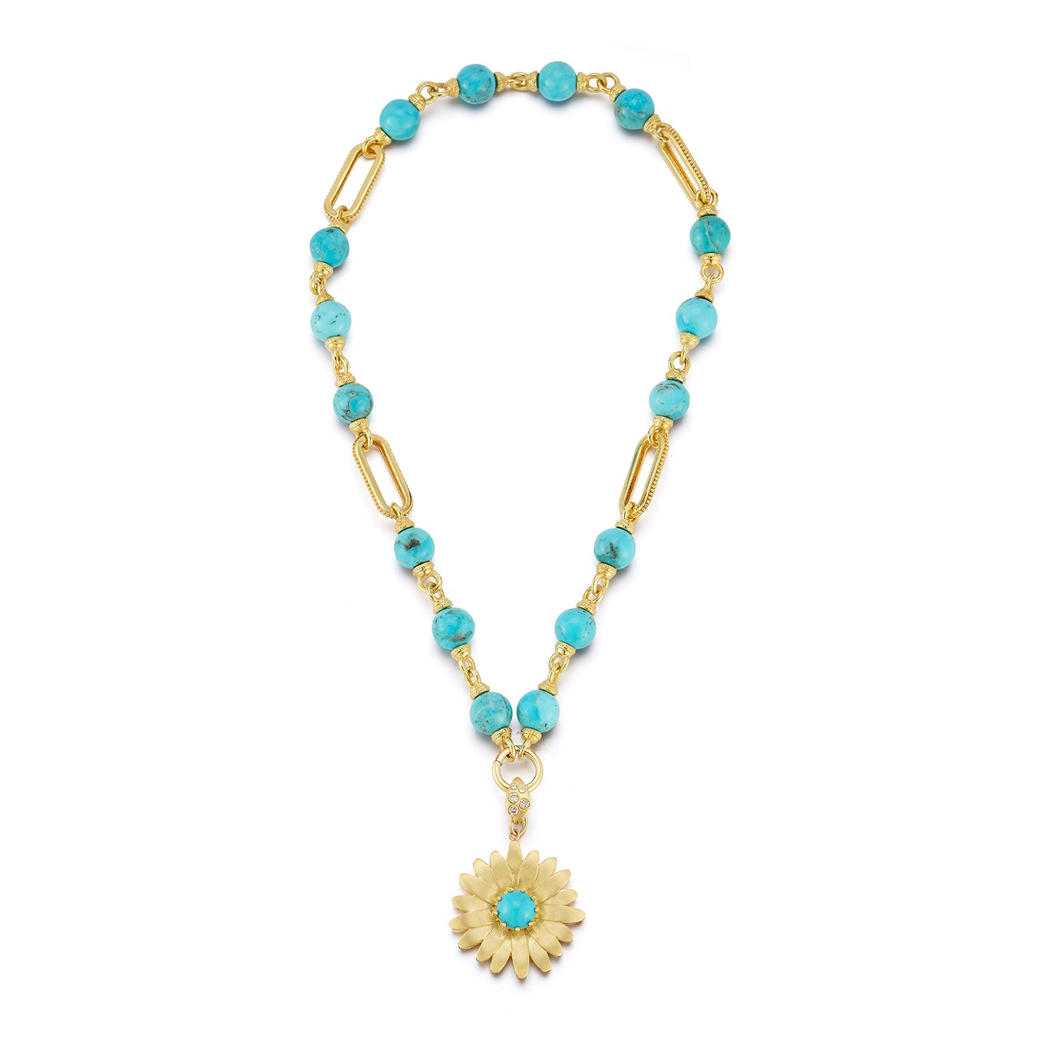 Chain Necklace Turquoise And Gold Statement Necklace Gold
