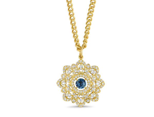 Sapphire & Diamond Lattice Necklace