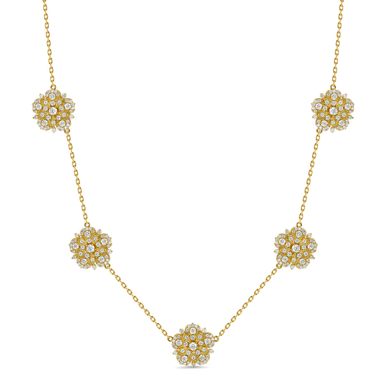 Buy Gorgeous Diamond Flower Pendant, Flower Diamond Necklace, 18K Yellow  Gold Flower Diamond Pendant Necklace Online in India - Etsy