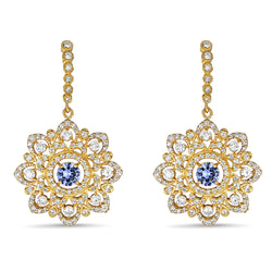 Sapphire & Diamonds Lattice Earrings