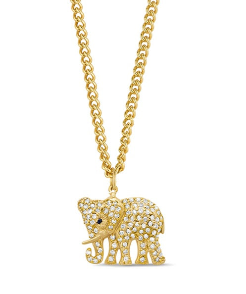 Medium Elephant Diamond Necklace