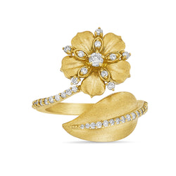 Small Jasmine Bloom Diamond Bypass Ring