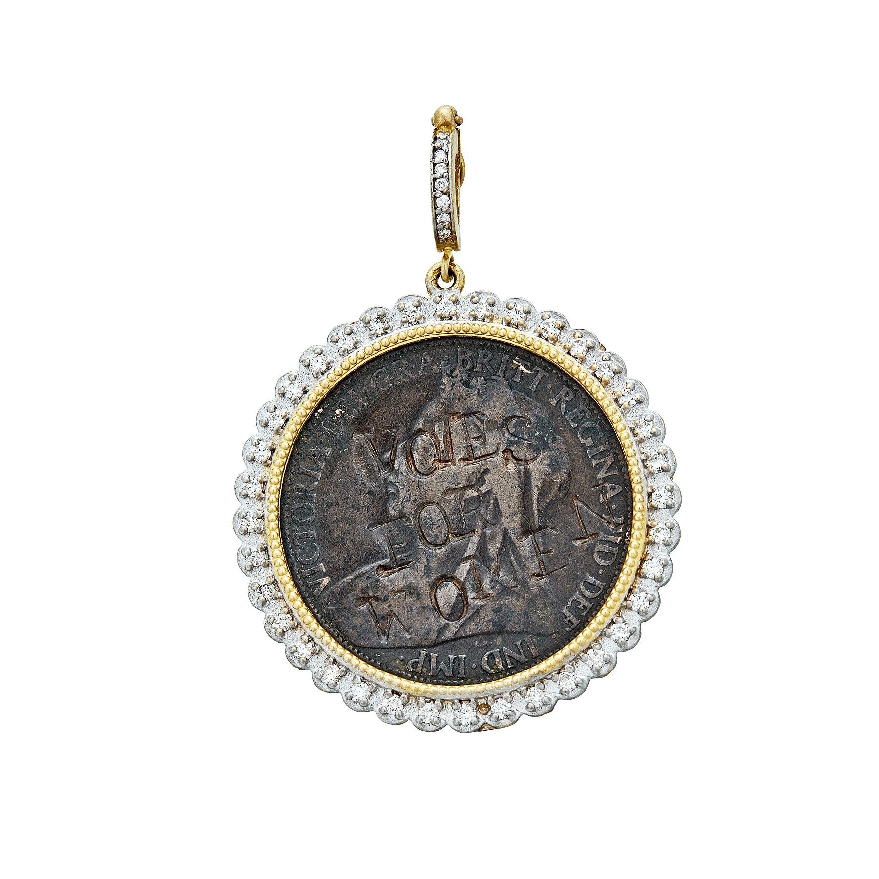 Tanya Farah Fine Jewelry | Vintage Suffragette Coin Diamond Bezel Enhancer