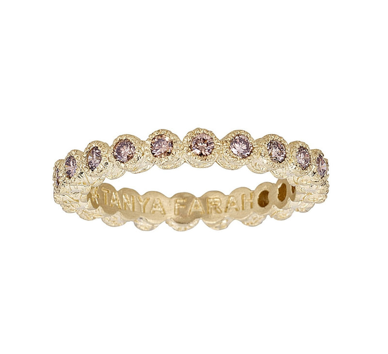 Tanya Farah Fine Jewelry | Champagne Diamond Bezel Stacking Ring