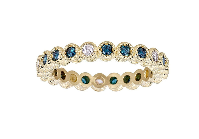 Tanya Farah Fine Jewelry | Blue Diamond Bezel Stacking Ring