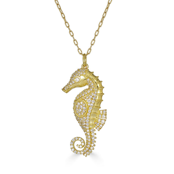 Tree of Life Diamond Seahorse Necklace
