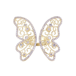 Diamond Tapestry Butterfly Cocktail Ring