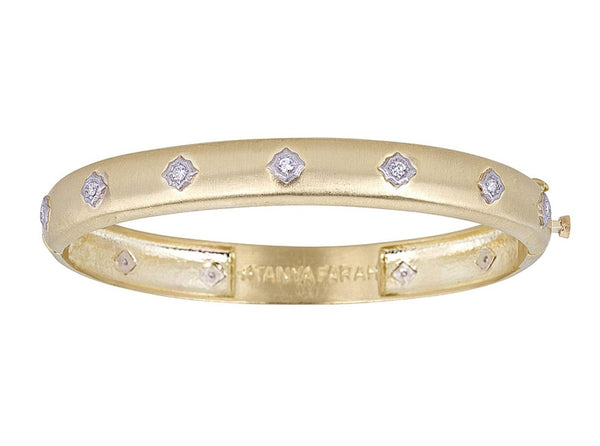 Tanya Farah Fine Jewelry | Diamond Cloud Straight Cutout Bangle 