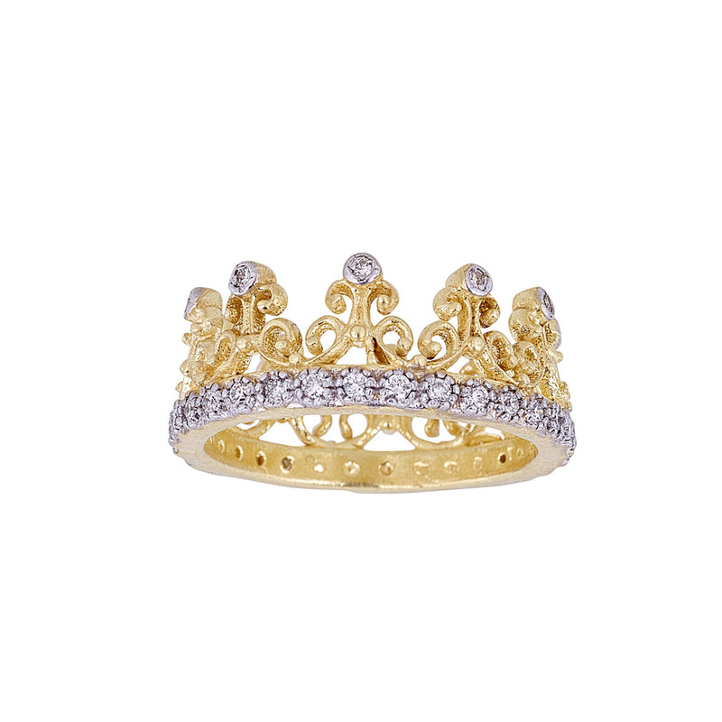 Tanya Farah Fine Jewelry | Diamond Scroll Crown Ring 