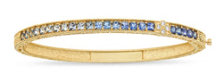 Ombre Blue Sapphire & Diamond 1 Cluster Bangle