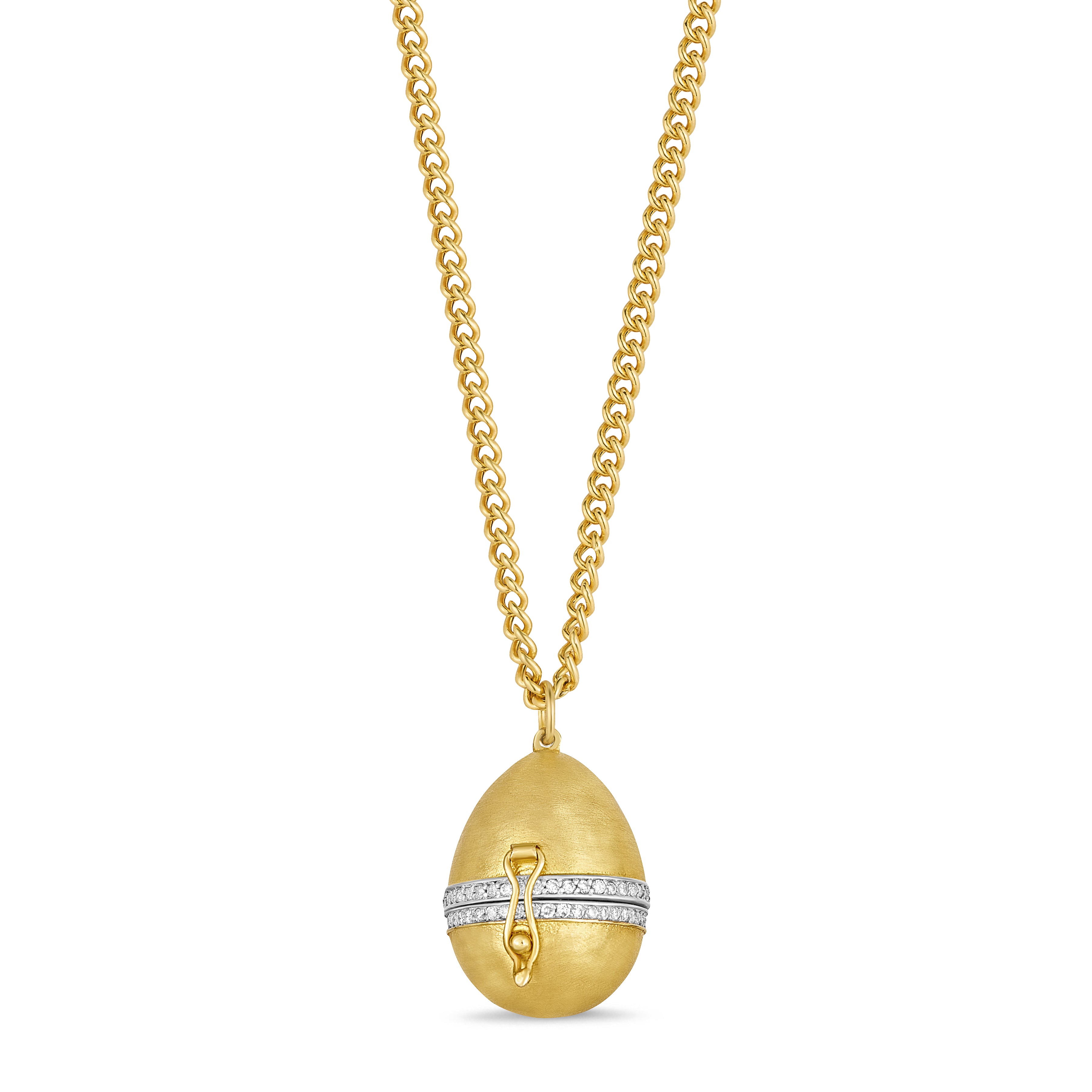 Gold Diamond Egg Locket